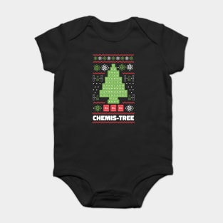 Periodic Table Chemis-Tree Ugly Christmas Sweater design Baby Bodysuit